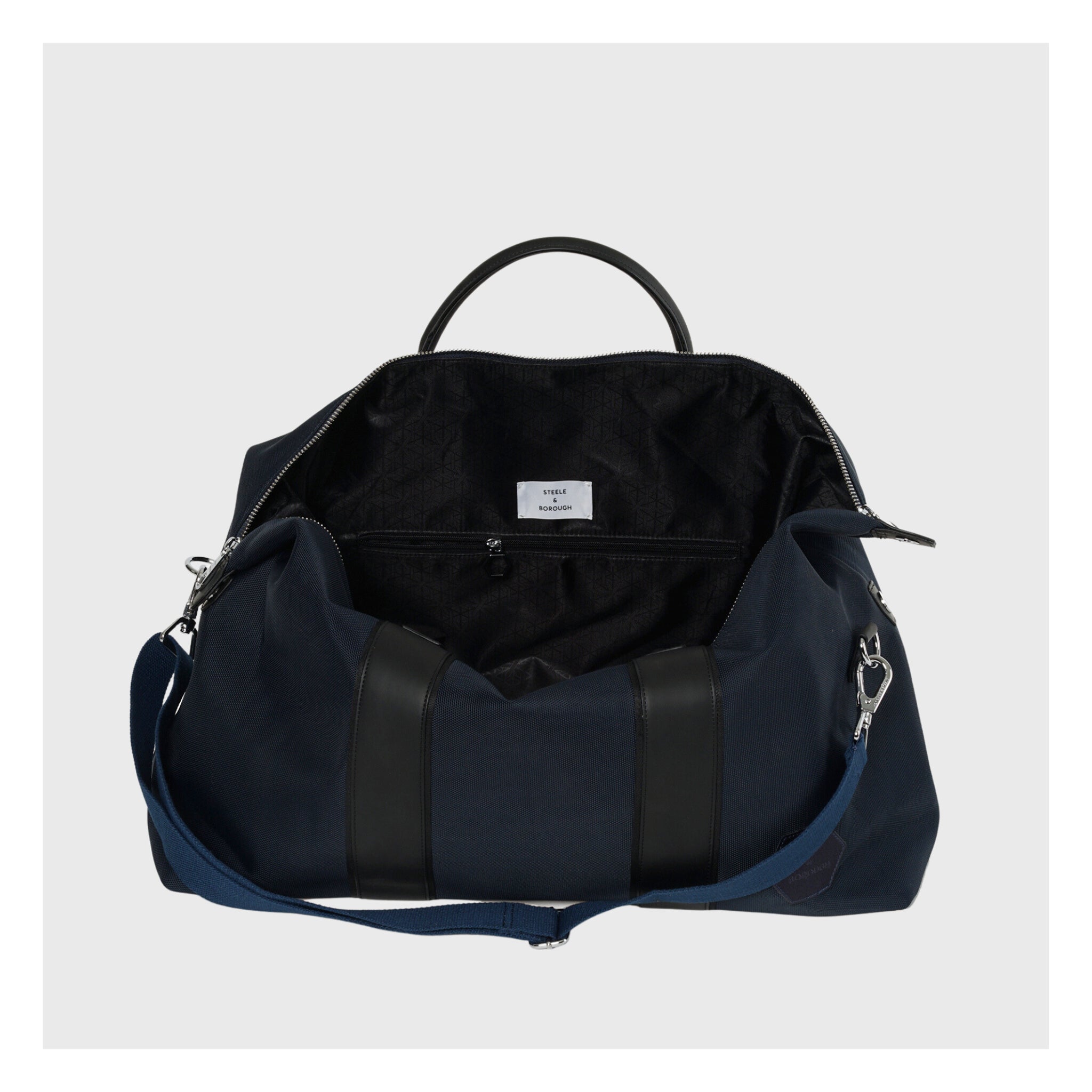 Mens-Travel-Bag-Dark-Blue-Top-Open-Front