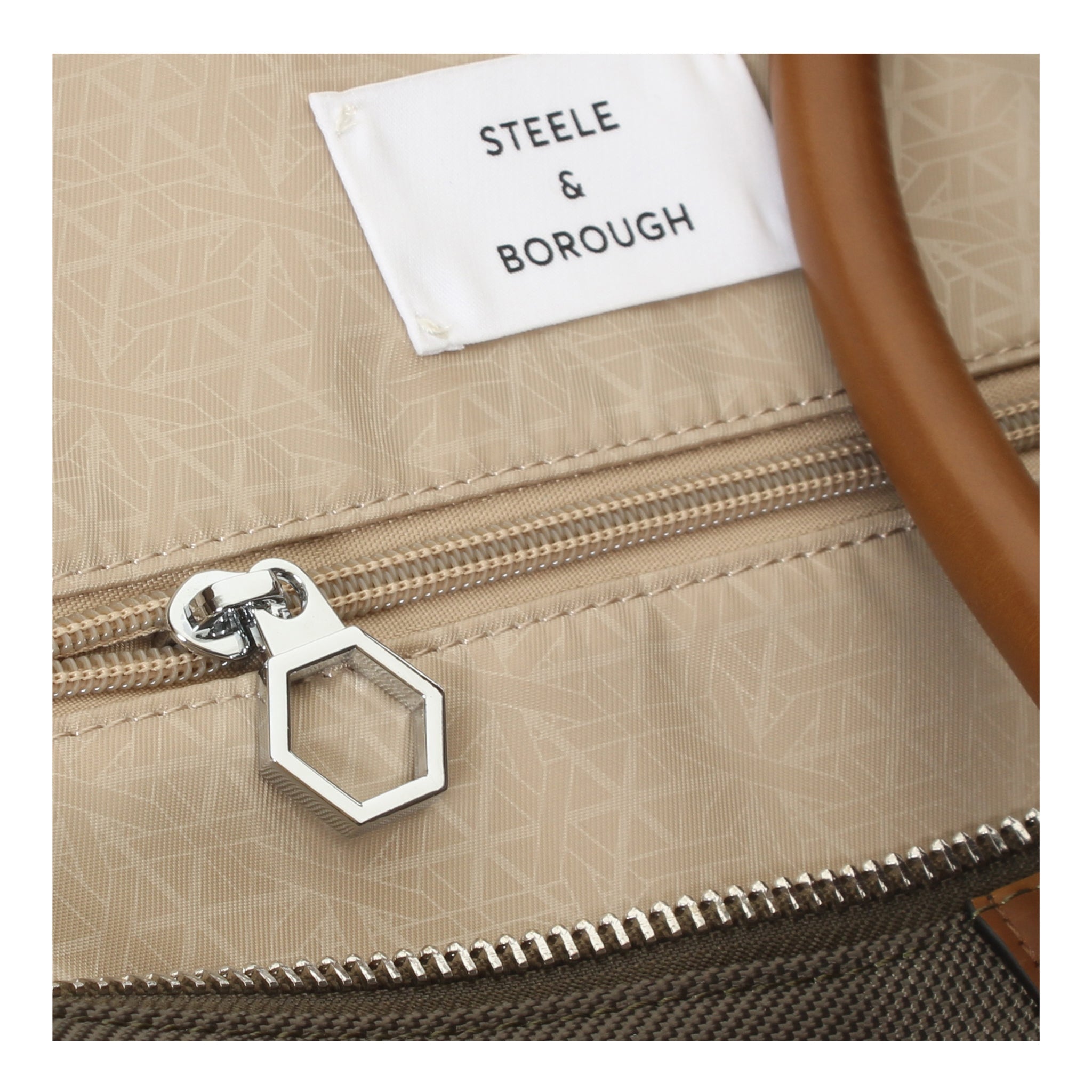 Modern Weekender Bag featuring a custom monogram combining sustainability with style.